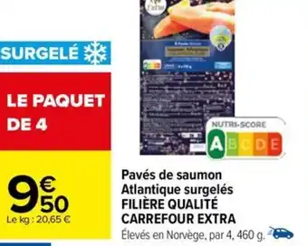 Carrefour Pavés de saumon Atlantique surgelés FILIÈRE QUALITÉ CARREFOUR EXTRA offre
