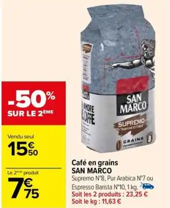 Carrefour Café en grains SAN MARCO offre