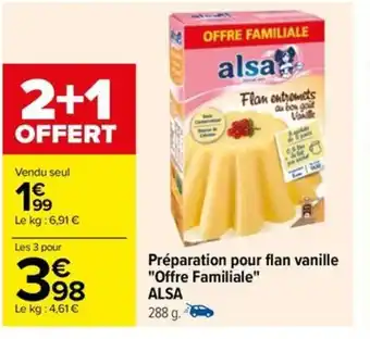 Préparation pour flan vanille "Offre Familiale" ALSA