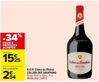 Carrefour A.O.P. Côtes du Rhône CELLIER DES DAUPHINS offre