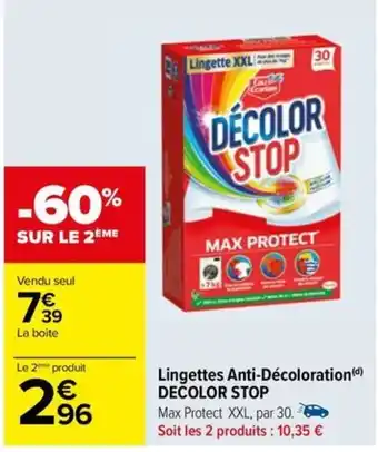 Carrefour Lingettes Anti-Décoloration() DECOLOR STOP offre