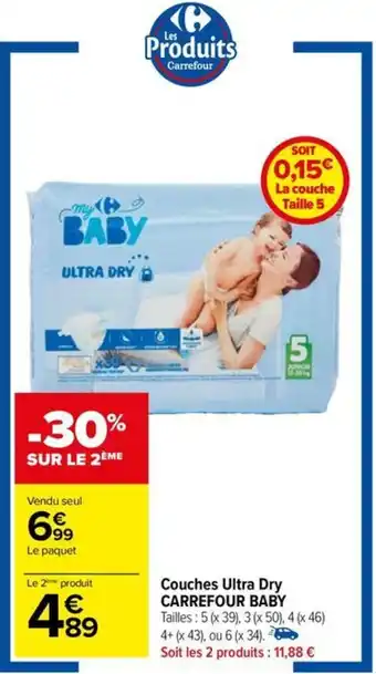 Carrefour Couches Ultra Dry CARREFOUR BABY offre