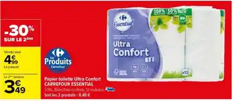 Carrefour Papier toilette Ultra Confort CARREFOUR ESSENTIAL offre