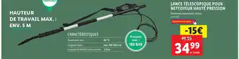 Lidl LANCE TÉLESCOPIQUE POUR NETTOYEUR HAUTE PRESSION Nombreux accessoires inclus offre