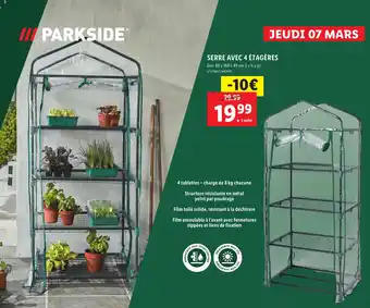 Lidl SERRE AVEC 4 ÉTAGÈRES offre