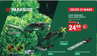 Lidl COUPE-BORDURES/ TAILLE-HAIES SANS FIL offre