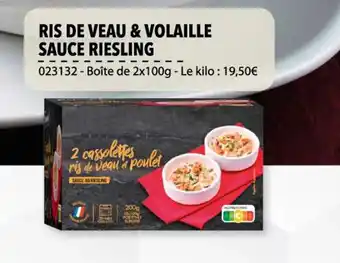 Gel 2000 RIS DE VEAU & VOLAILLE SAUCE RIESLING offre