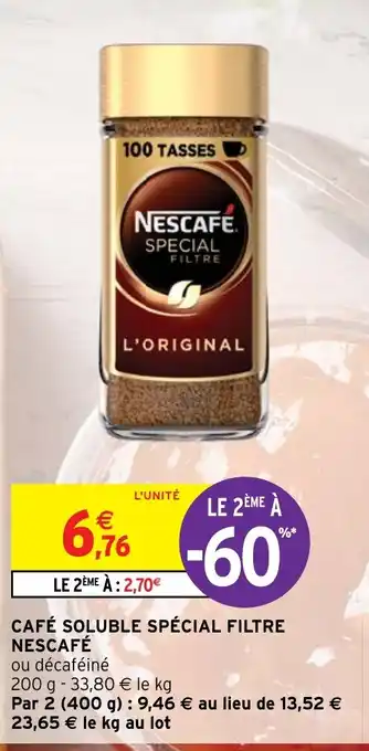 Intermarché CAFÉ SOLUBLE SPÉCIAL FILTRE NESCAFÉ offre