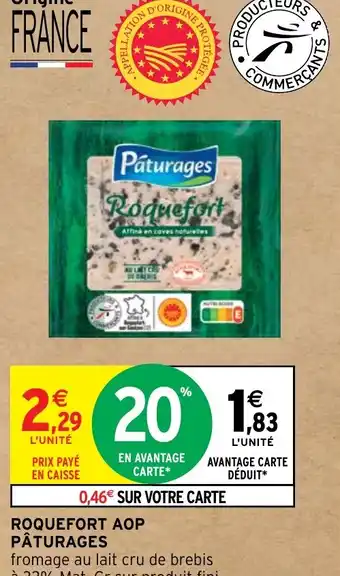 Intermarché ROQUEFORT AOP PÂTURAGES offre