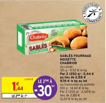 Intermarché SABLÉS FOURRAGE NOISETTE CHABRIOR offre