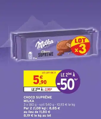 Intermarché CHOCO SUPRÊME MILKA offre