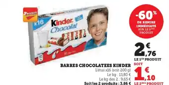 BARRES CHOCOLATEES KINDER