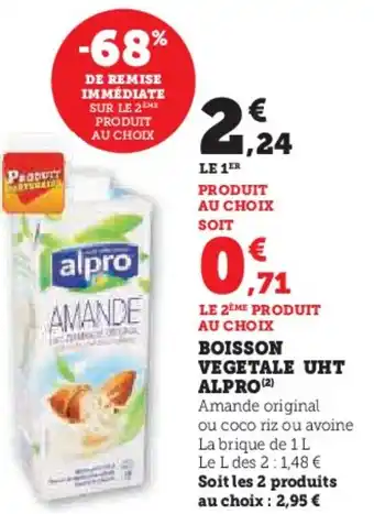 Super U BOISSON VEGETALE UHT ALPRO (2) offre