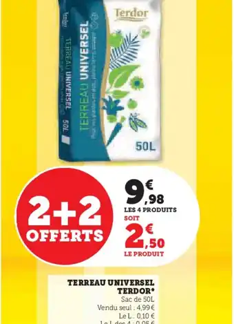 Super U TERREAU UNIVERSEL TERDOR offre