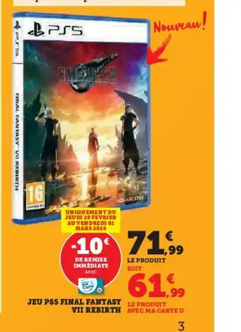 Hyper U JEU PS5 FINAL FANTASY offre