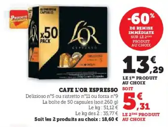 Hyper U CAFE L'OR ESPRESSO offre