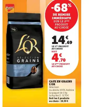 Hyper U CAFE EN GRAINS L'OR offre