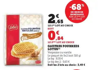 Hyper U GAUFRES FOURREES LOTUS offre