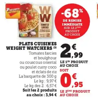 Hyper U PLATS CUISINES WEIGHT WATCHERS (3) offre
