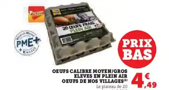 Hyper U OEUFS CALIBRE MOYEN/GROS ELEVES EN PLEIN AIR OEUFS DE NOS VILLAGES (2) offre