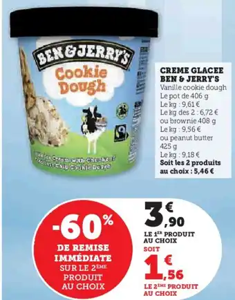 Hyper U CREME GLACEE BEN & JERRY'S offre