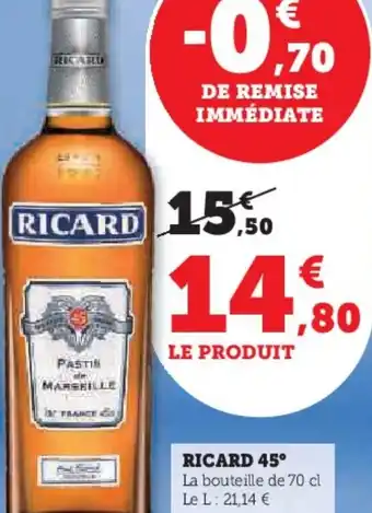 Hyper U RICARD 45° offre