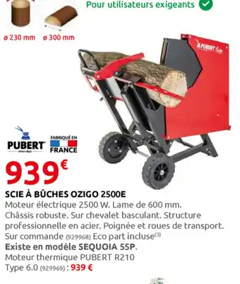 Rural Master Scie à bûches Ozigo 2500E offre