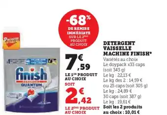 Hyper U DETERGENT VAISSELLE MACHINE FINISH offre