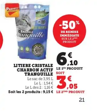 LITIERE CRISTALE CHARBON ACTIF LE 1ER PRODUIT TRANQUILLE SOIT