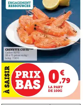 Hyper U CREVETTE CUITE offre