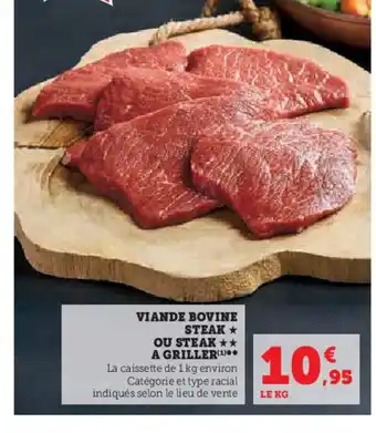 Hyper U VIANDE BOVINE STEAK offre