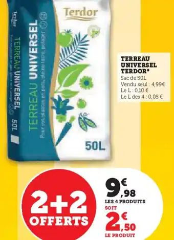 Hyper U TERREAU UNIVERSEL TERDOR offre