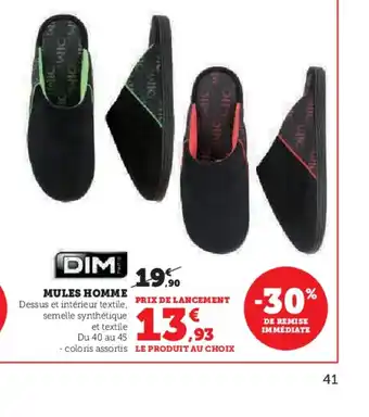 Hyper U MULES HOMME offre