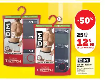 Hyper U LOT DE 3 BOXERS HOMME offre