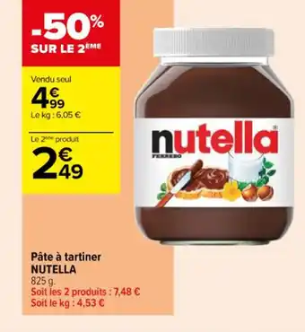 Carrefour Contact Pâte à tartiner NUTELLA offre