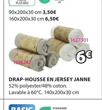 JYSK DRAP-HOUSSE EN JERSEY JANNE offre