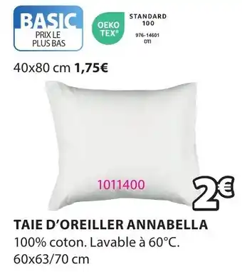 JYSK TAIE D'OREILLER ANNABELLA offre