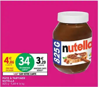 Intermarché Express PÂTE À TARTINER NUTELLA offre