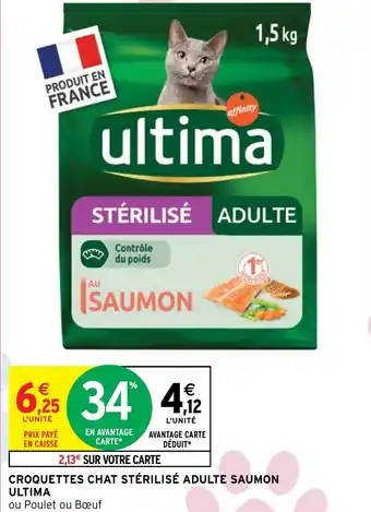 CROQUETTES CHAT STÉRILISÉ ADULTE SAUMON ULTIMA