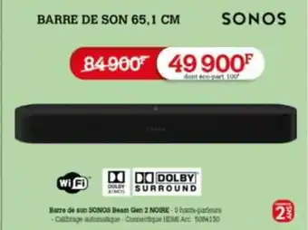 Darty BARRE DE SON 65,1 CM offre