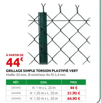 Rural Master Grillage simple torsion plastifié vert offre