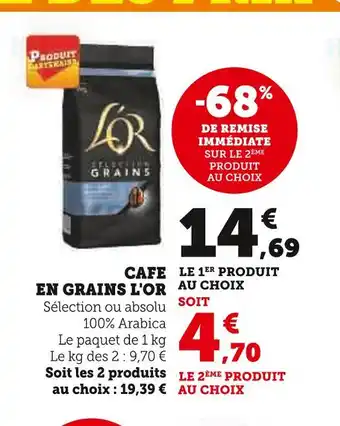 U Express L'OR CAFE EN GRAINS offre