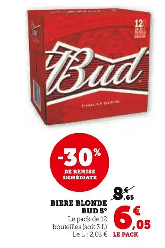 U Express BUD BIERE BLONDE 5° offre