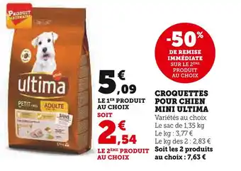 U Express ULTIMA CROQUETTES POUR CHIEN MINI offre