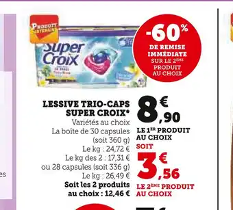 U Express SUPER CROIX LESSIVE TRIO-CAPS offre