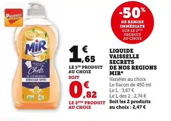 U Express MIR LIQUIDE VAISSELLE SECRETS DE NOS REGIONS offre
