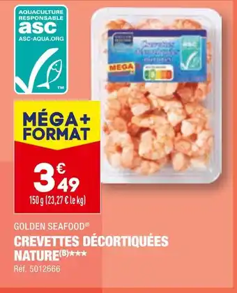 ALDI GOLDEN SEAFOOD CREVETTES DÉCORTIQUÉES NATURE offre