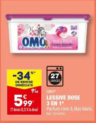 ALDI OMO LESSIVE DOSE 3 EN 1 offre
