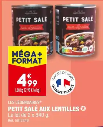 ALDI LES LÉGENDAIRES PETIT SALÉ AUX LENTILLES offre