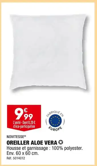 ALDI NOVITESSE OREILLER ALOE VERA offre